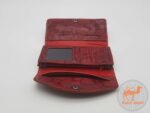 Кошелек женский из кожи бордовый питон